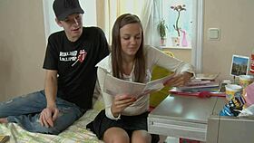 Young teen boy licks and sucks petite pussy before anal penetration.