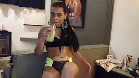 Latina wife deepthroats favorite black cock bent over