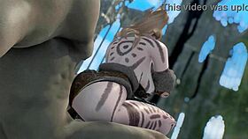 हेय, टैटूड बार्बेरियन लड़की ऑर्क को डोमिनेट करती है 3डी हेंटाई में देखना चाहते हो?