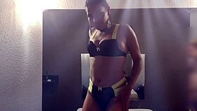 Latina wife deepthroats favorite black cock bent over