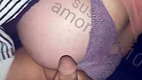 my girlfriend's hot ass in that thong gets me stroking hard