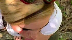 Random jogger gets deepthroat on a hiking trail POV, damn that’s wild! 😜