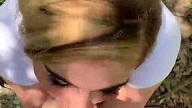 Random jogger gets deepthroat on a hiking trail POV, damn that’s wild! 😜