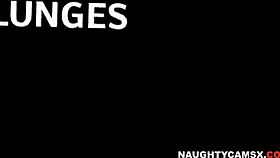 bikini fitness models in workouts with funny amateur comedy