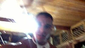 Tattooed guy fucks blonde's pussy at carnival in public