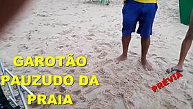 Chubby guy relaxes on Brazilian beach in preview
