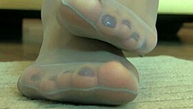 She wears pantyhose in this casual scene