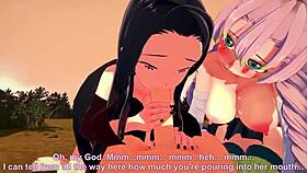 Nezuko Kamado and Mitsuri Kanroji's Forbidden Threesome in Kimetsu no Yaiba Hentai