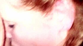 Blonde MILF sucks fat cock part 2