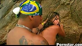 sara lemos flaunts pussy on beach