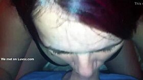 Redhead mature woman delivers a perfect blowjob to me
