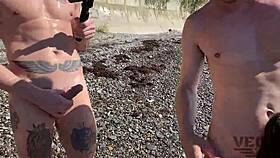 5 guys surround and fuck one lost teen 18+ girl in a wild group session 😈