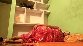 Husband passionately embraces his young wife