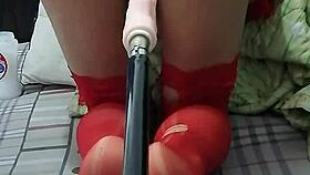 Yiyi the ladyboy pleasures herself with anal masturbation