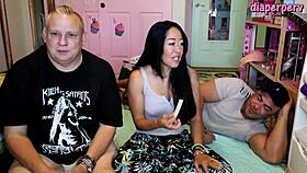 Answering quirky diaper fetish questions backstage.