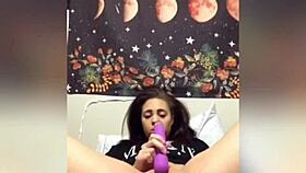 Teasing my shaved pussy to orgasm 😈