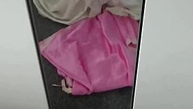 satin nightgown soaked in cum