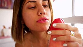 sara latina from argentina plays with a big dildo