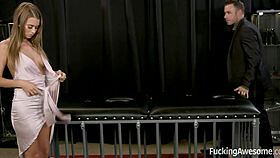 submissive girl jill kassidy gets bent over and fucked by mr white, blindfolded with toys.