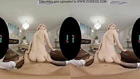 vrhush aften opal rides the tech guy in cowgirl pov, getting a cumshot on her petite tits