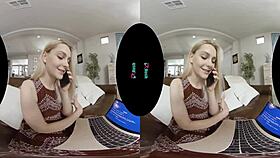 vrhush aften opal rides the tech guy in cowgirl pov, getting a cumshot on her petite tits