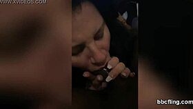 Mature Brunette Sucks Black Cock POV