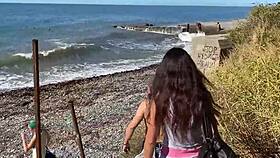 5 guys surround and fuck one lost teen 18+ girl in a wild group session 😈