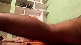 Husband passionately embraces his young wife