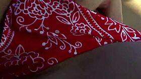 Is young brunette Nadia teasing her horny pussy solo?