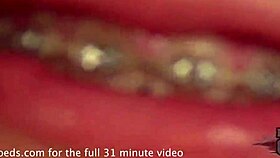 nervous teen with braces explores her first masturbation on camera