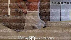 Desperate blonde nanny caught bending over for her boss's monster cock in doggystyle.