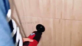 this pinay got caught masturbating in the bathroom, so we helped her out