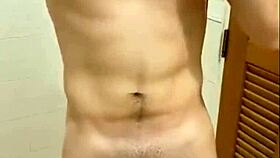 after playing basketball, he shot some solo footage with his cock and boobs.