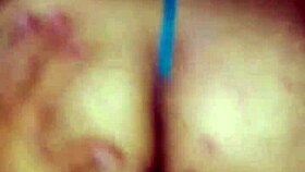 naughty teen plays with toys on home cam