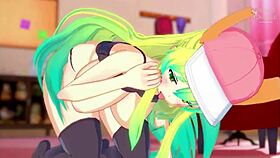 Miss Kobayashi's Lucoa delivers a teasing blowjob with jerk off instructions