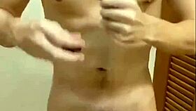 after playing basketball, he shot some solo footage with his cock and boobs.