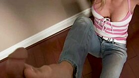 he begged to cum on my feet after blowjob and pedicure