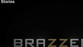 Maddy May and Lily Lou perform double blowjob at Brazzers party