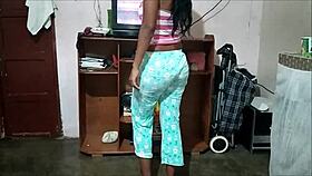 service girl displays her lingerie