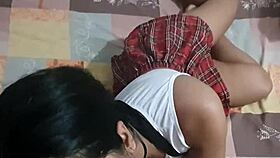 Amateur couple in pov doing blowjob & doggystyle