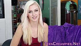 I see slender teen blonde get her pussy fill'd with cum, oh yeah!