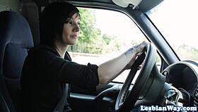 goth babe licks trimmed pussy during queening