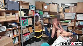 Teen Thief Sucks Big Cock At Office Burglary.