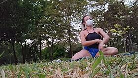 Latina Got Excited Doing Yoga