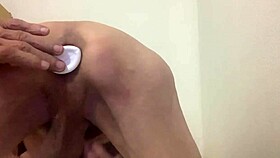 Ep3, teasing the maiden's dripping pussy with a cucumber in this hentai game.