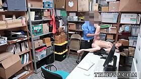 Brunette In Police Uniform Giving Big Tit Blowjob To Asian Guy 😏