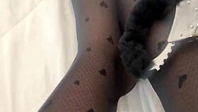 i play with my handcuff and feet in nylon