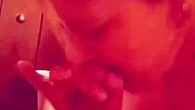 we snuck into the spare bedroom so she could swallow my cum in her mouth after a deep blowjob