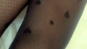 i play with my handcuff and feet in nylon