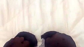 i play with my handcuff and feet in nylon